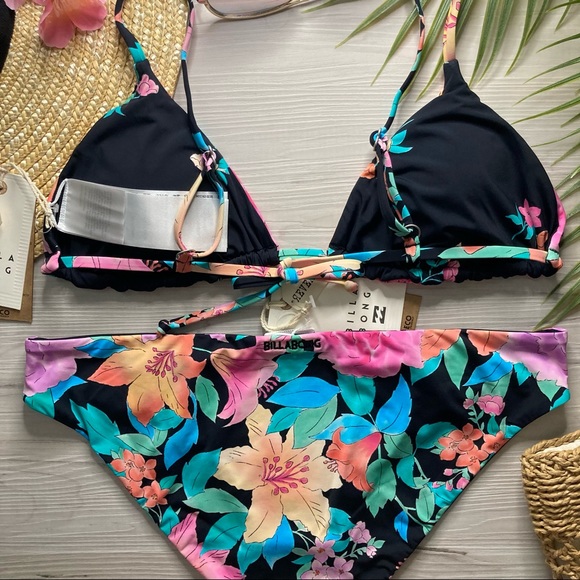 Billabong 🌺 Floral Reversible Sliding Tri | Lowrider Bikini Bottom 👙🏄🏼‍♀️🍍 - Picture 6 of 16